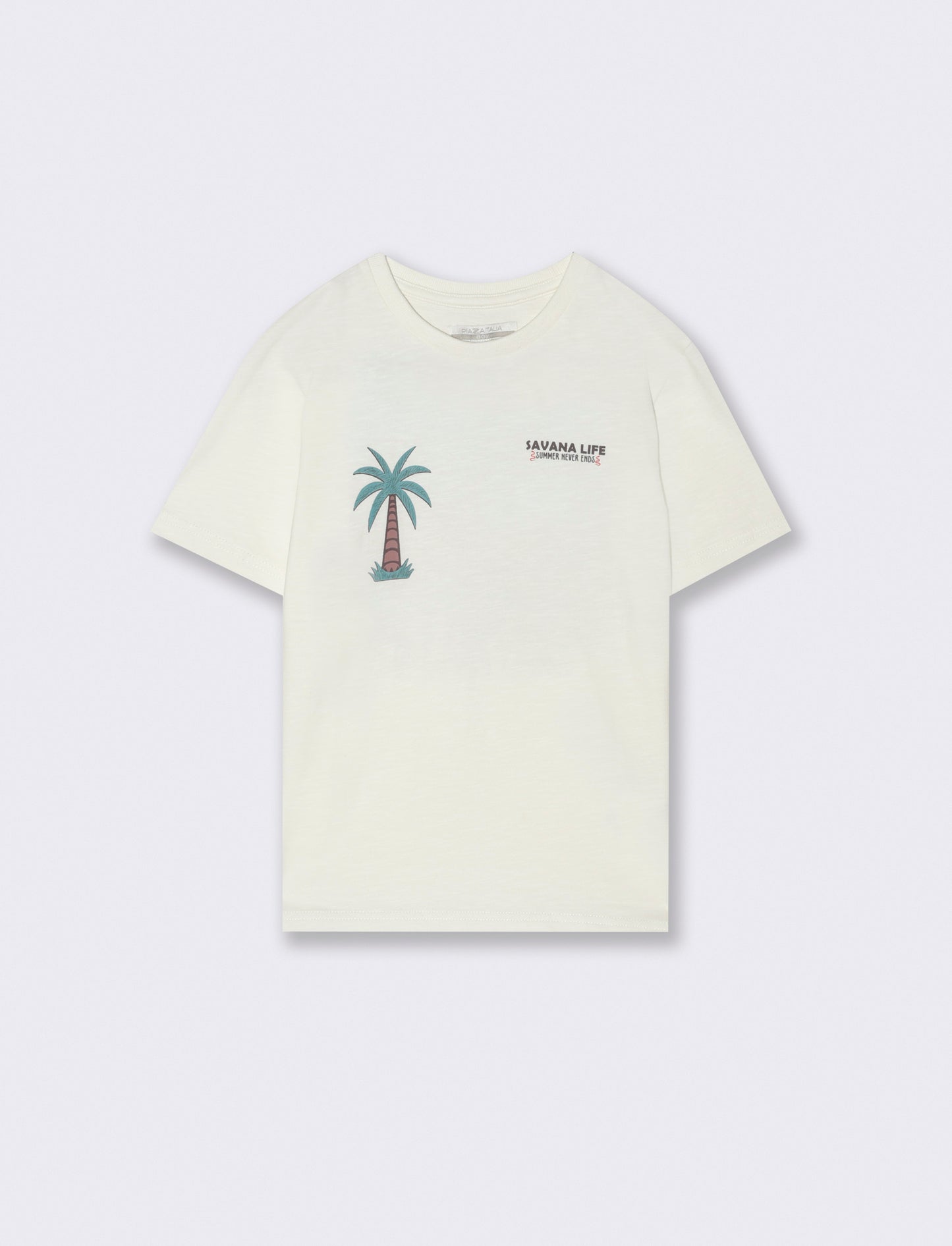 T-shirt stampa savana da bambino - Bianco latte