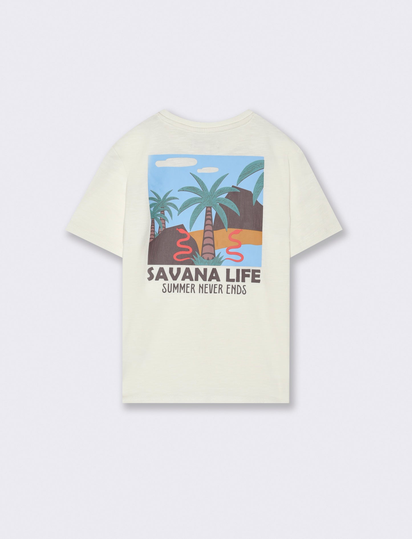 T-shirt stampa savana da bambino - Bianco latte
