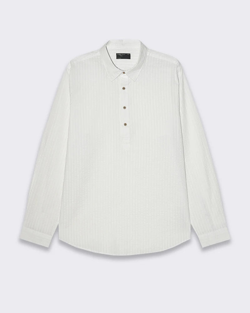 Casacca in tessuto seer sucker da uomo - Bianco