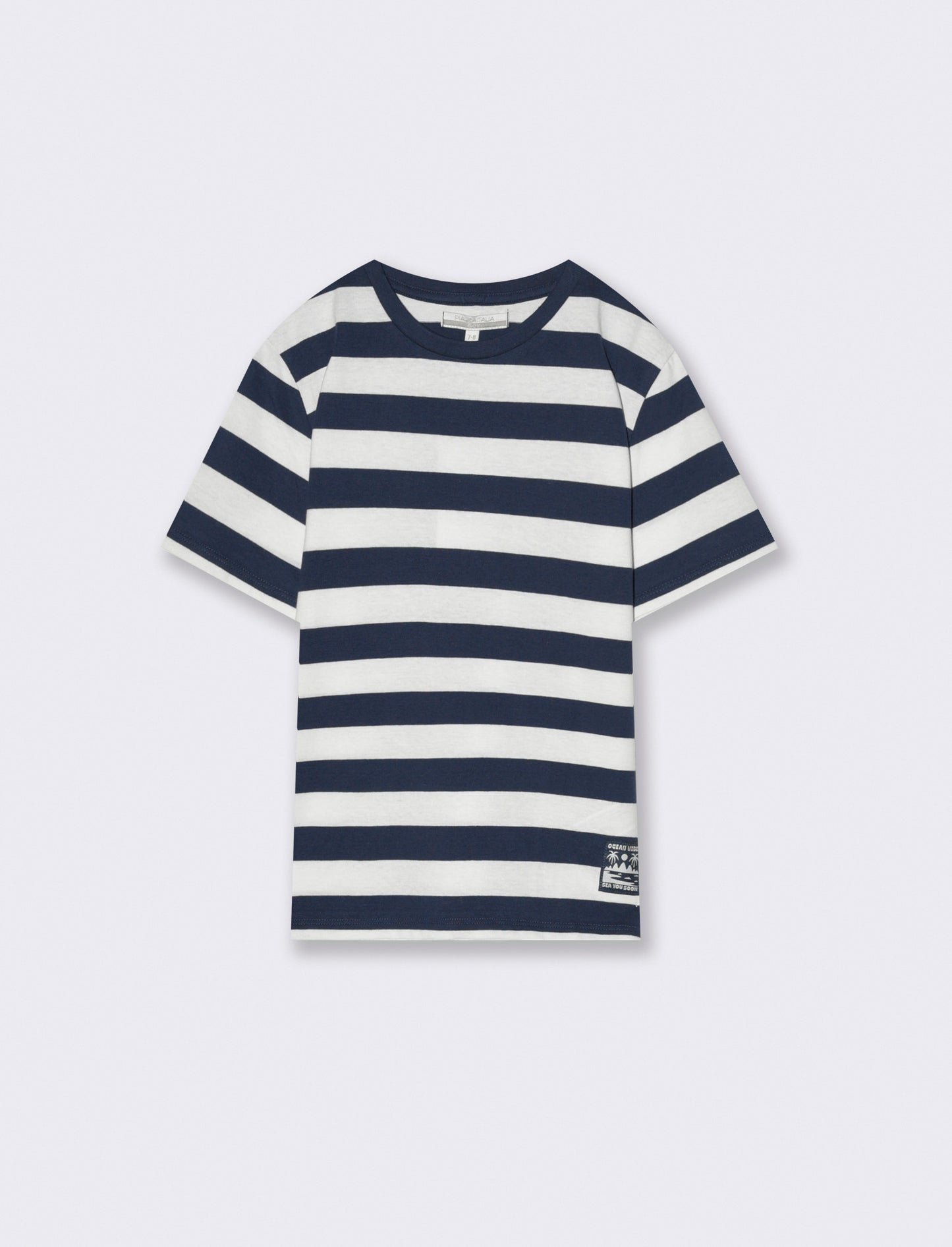 T-shirt rigata da bambino - Blu