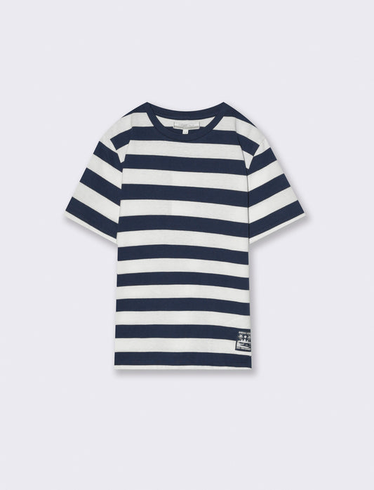 T-shirt rigata da bambino - Blu