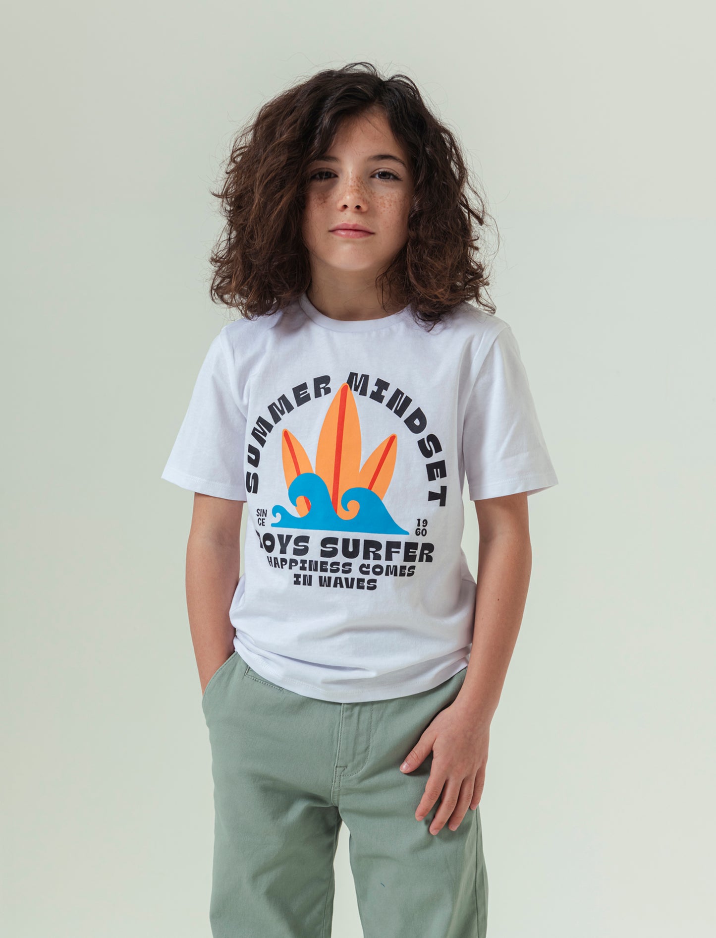 T-shirt con stampa summer da bambino - Bianco