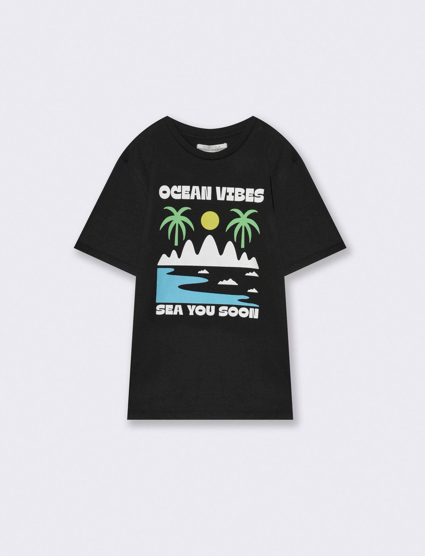 T-shirt con stampa summer da bambino - Nero
