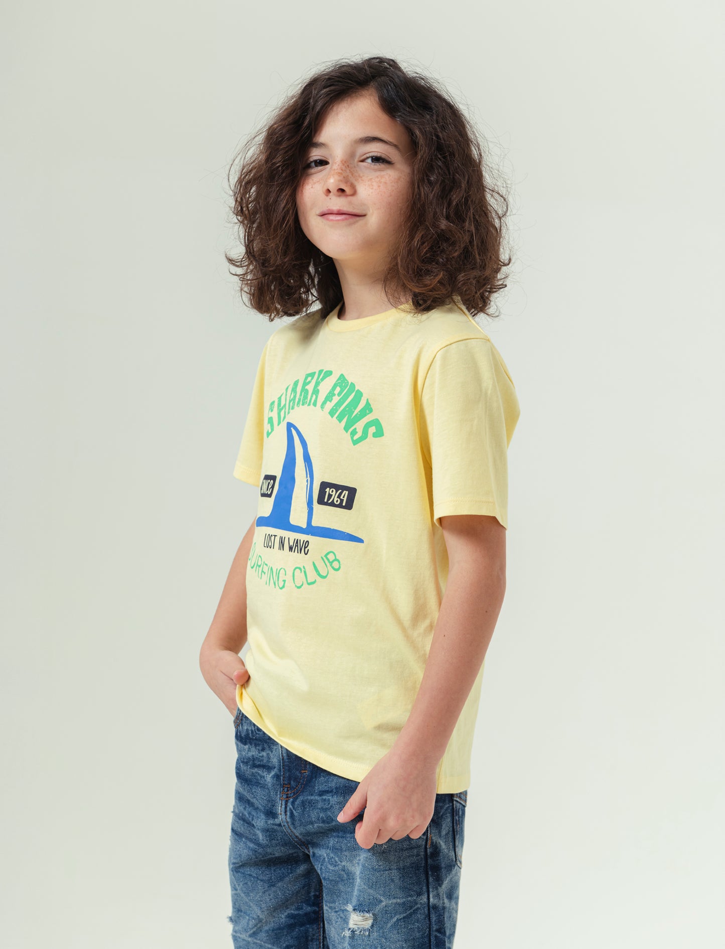 T-shirt con stampa summer da bambino - Giallo