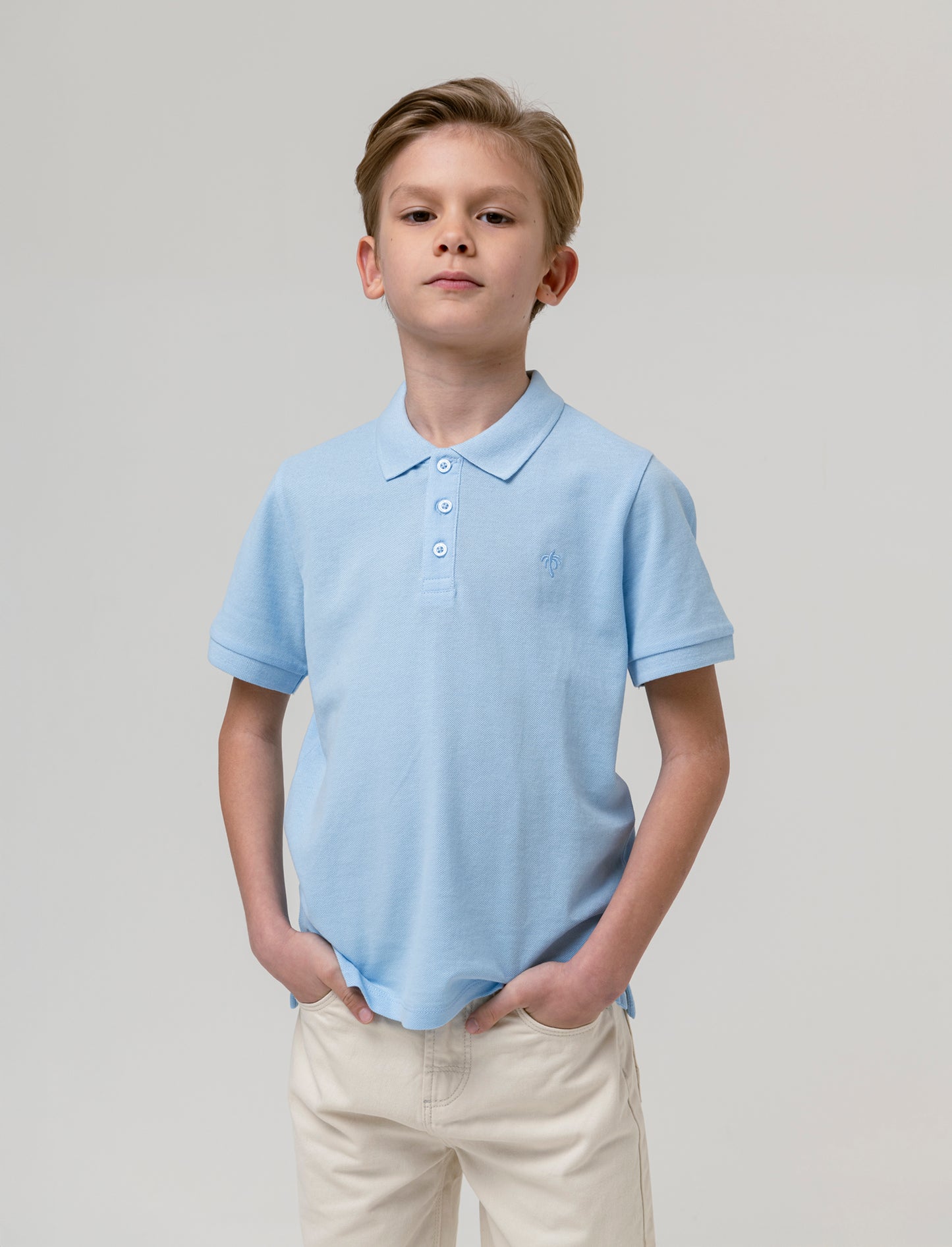 Polo mezza manica da bambino - Turchese