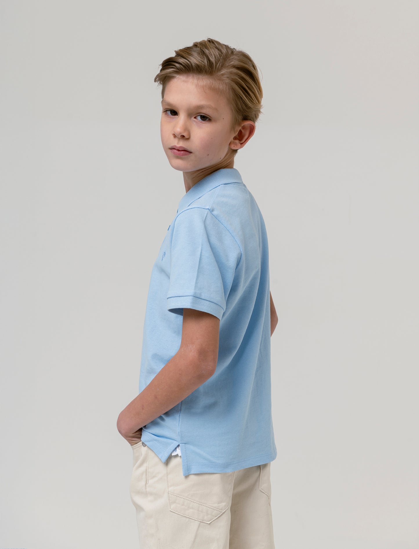 Polo mezza manica da bambino - Turchese