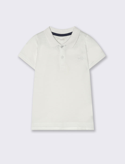 T-shirt modello polo da neonato - Bianco