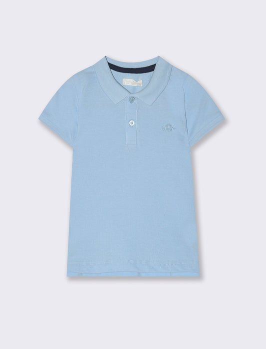 T-shirt modello polo da neonato - Azzurro