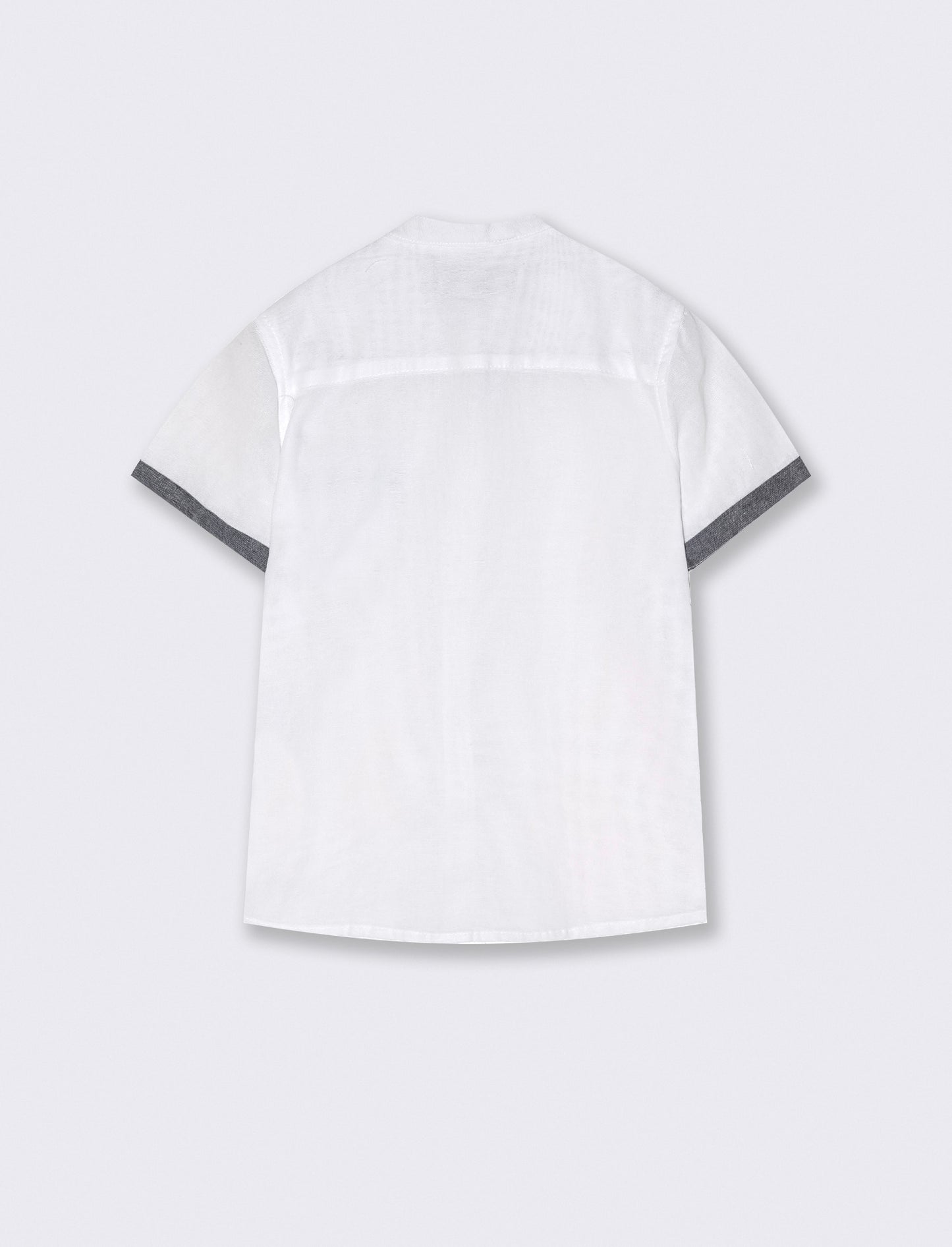 Camicia misto lino mezza manica da bambino - Bianco