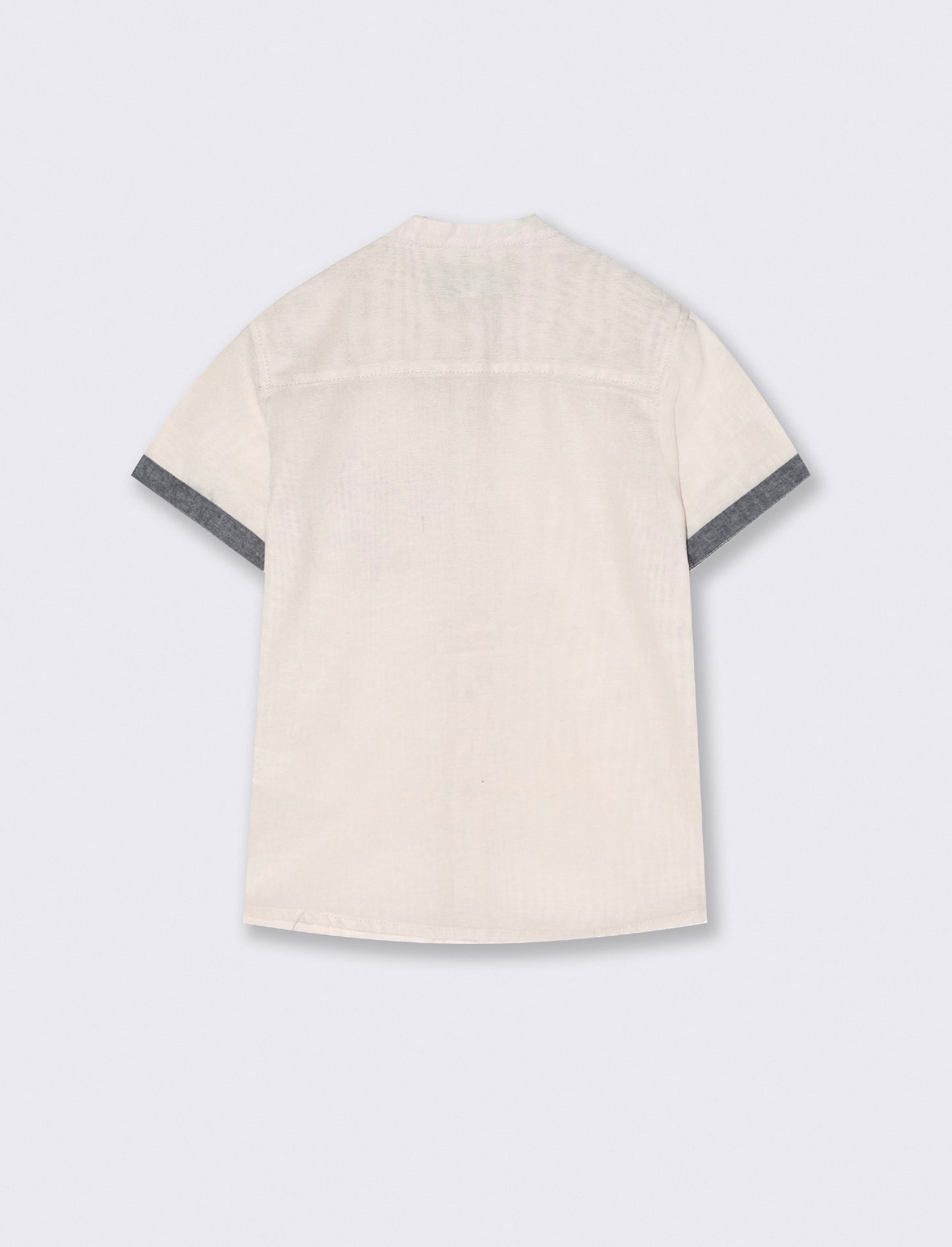 Camicia misto lino mezza manica da bambino - Beige