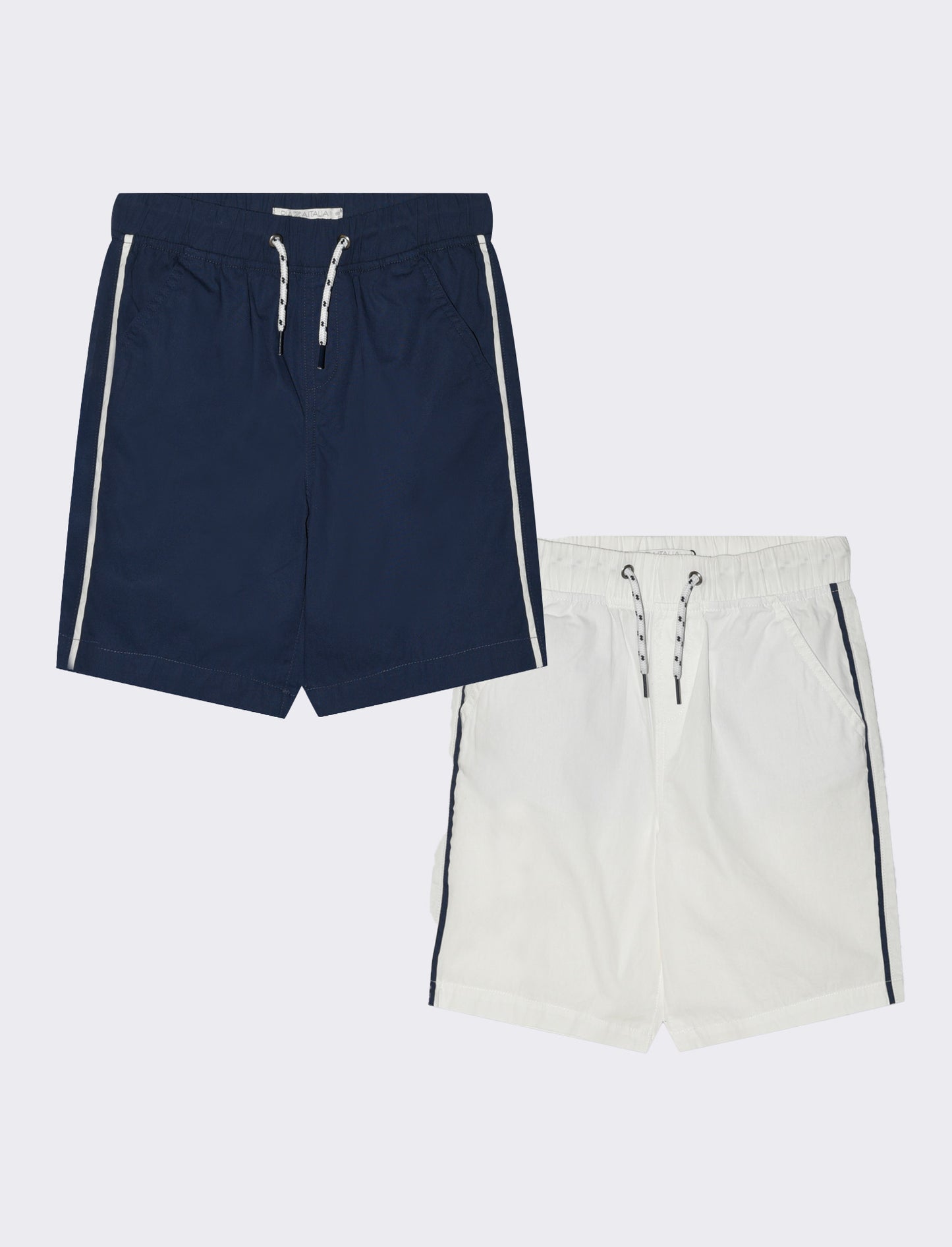 Bermuda in cotone 2 pack da bambino - Bianco