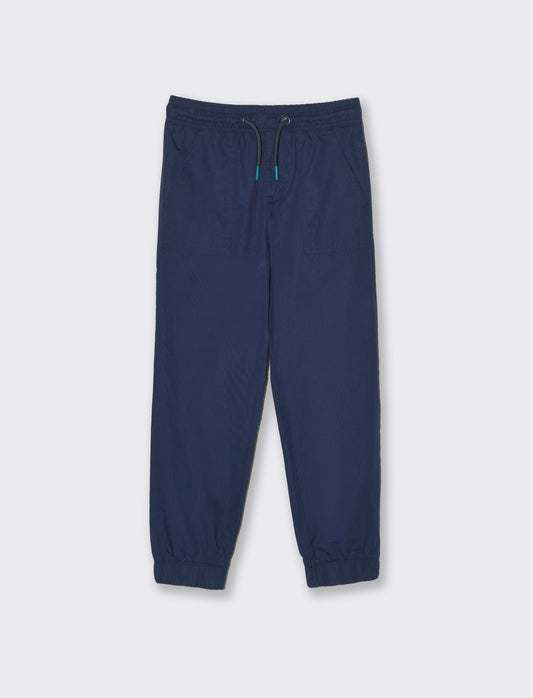 Pantalone in cotone modello cargo da bambino - Blu