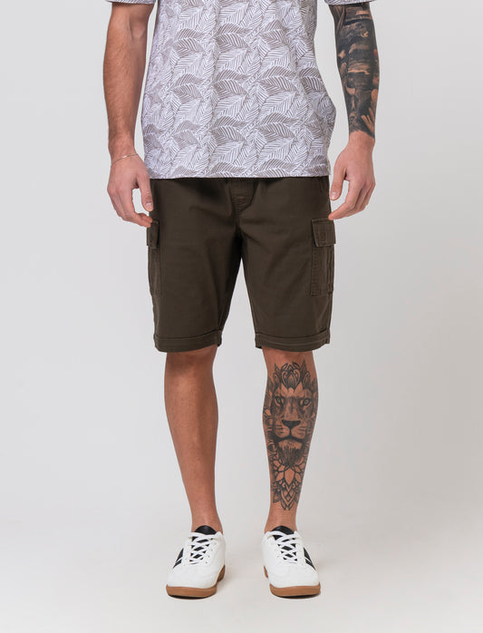 Man's cargo fit bermuda jogger shorts - Green