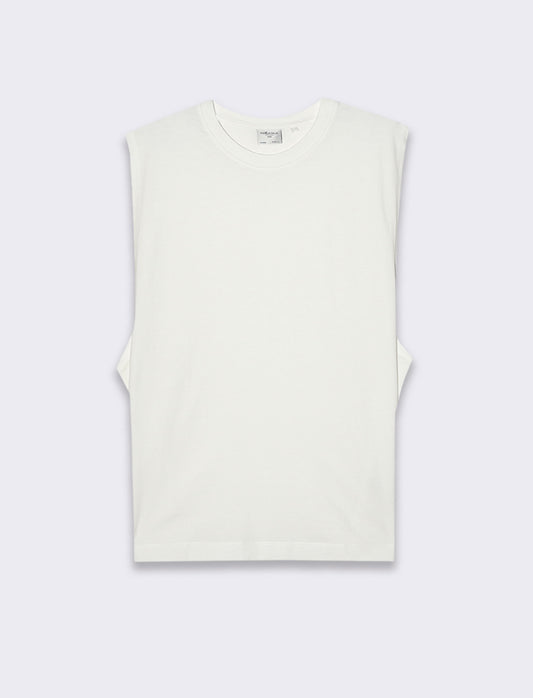Man's sleeveless t-shirt for casual style - White