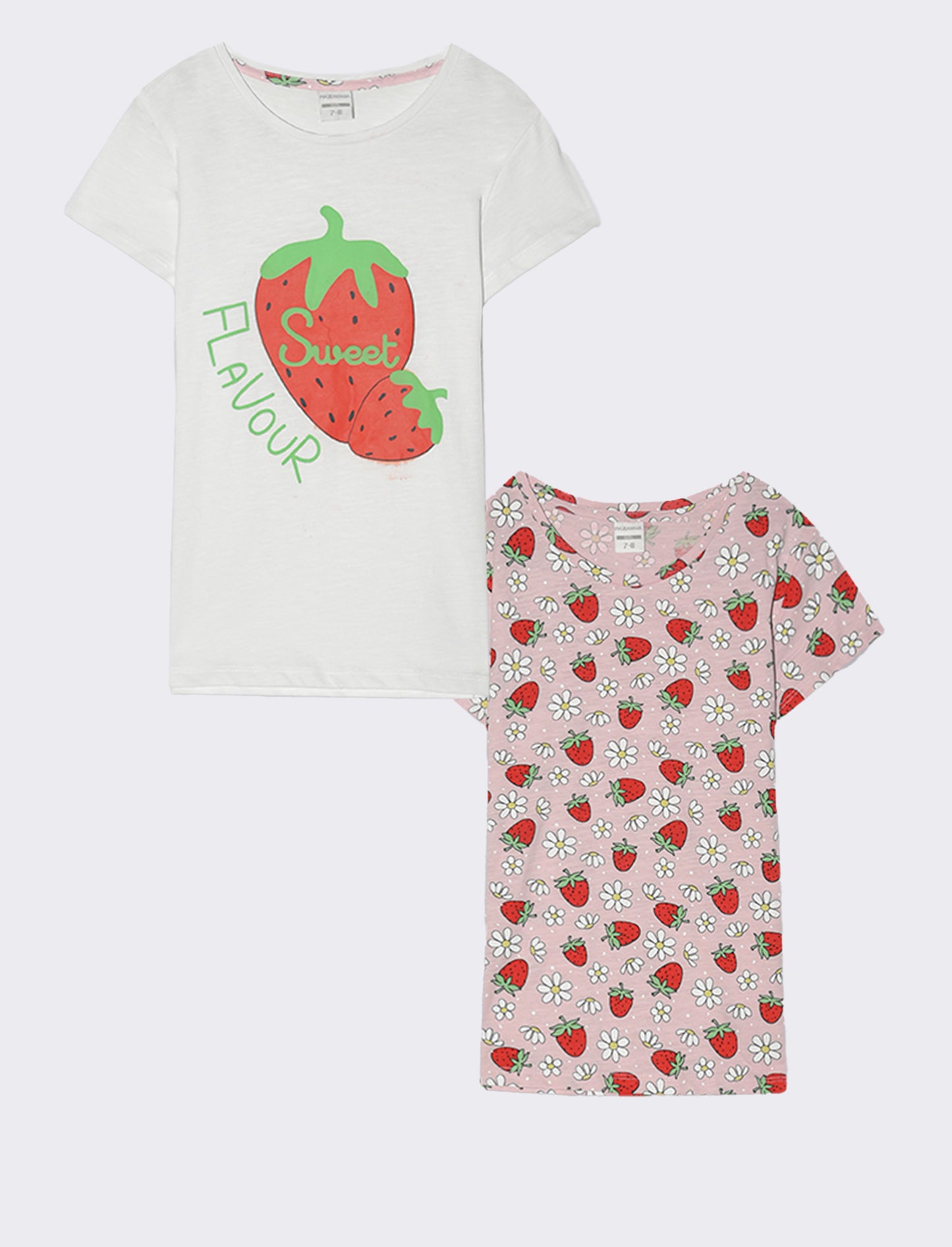 T-shirt mezza manica 2 pack da bambina - Bianco