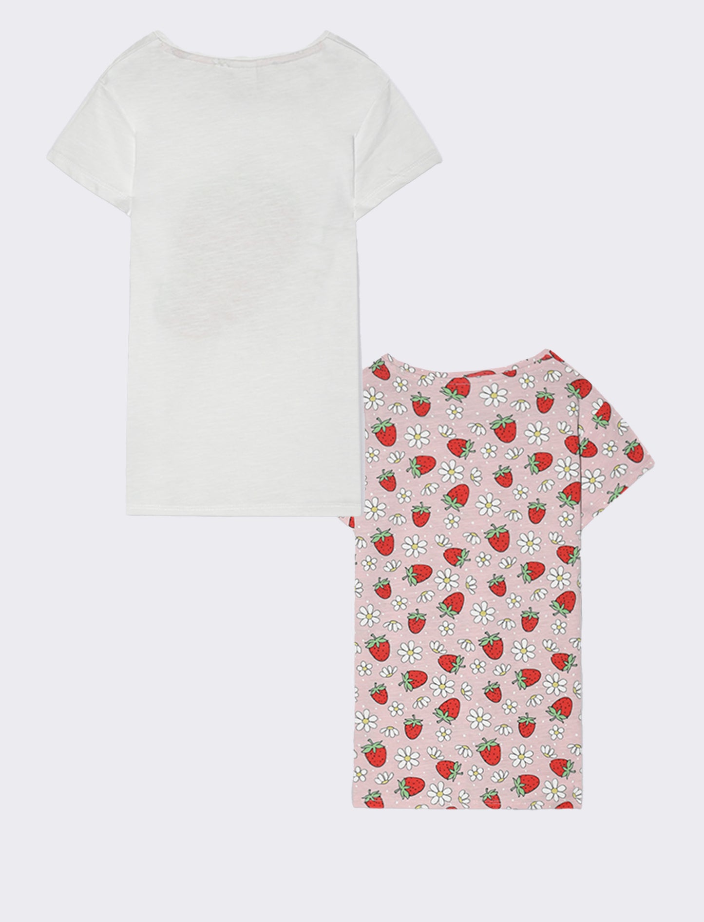 T-shirt mezza manica 2 pack da bambina - Bianco
