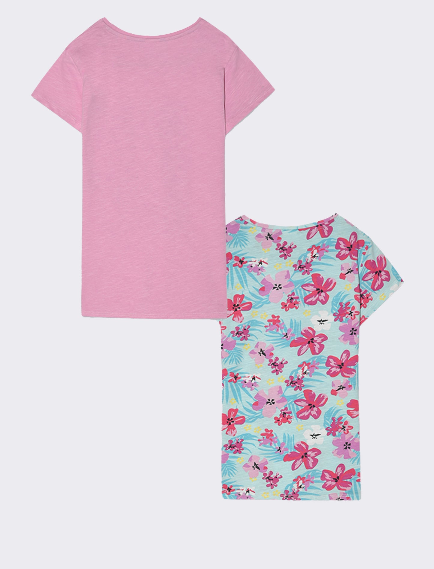 T-shirt mezza manica 2 pack da bambina - Fuxia