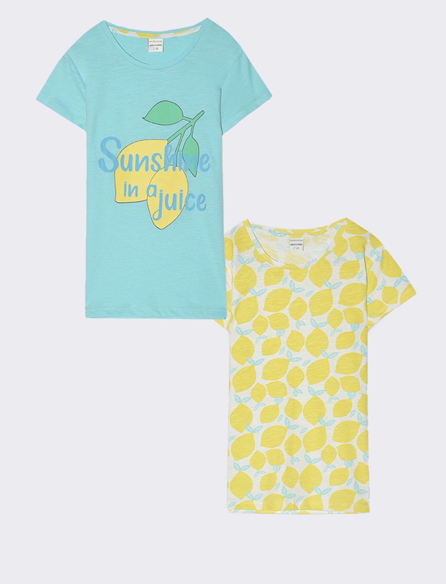 T-shirt mezza manica 2 pack da bambina - Verde acqua