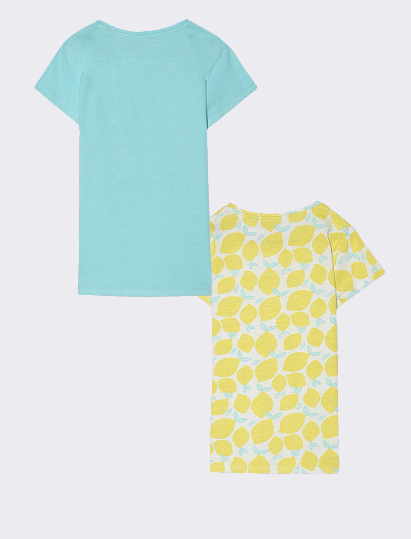 T-shirt mezza manica 2 pack da bambina - Verde acqua