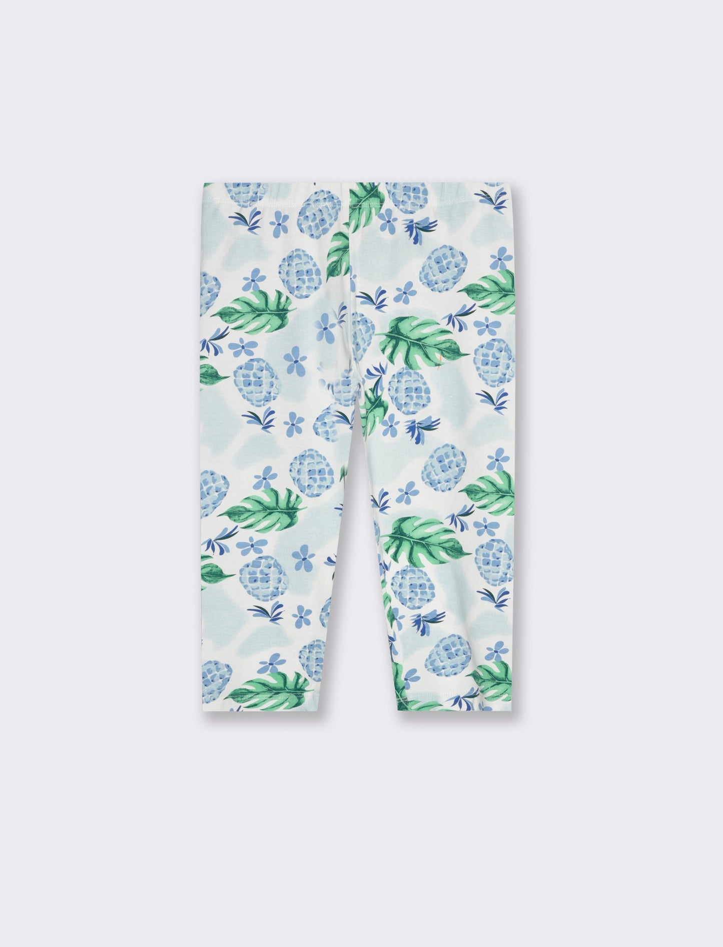 Leggings in cotone vestibilità 3/4 da bambina - Celeste