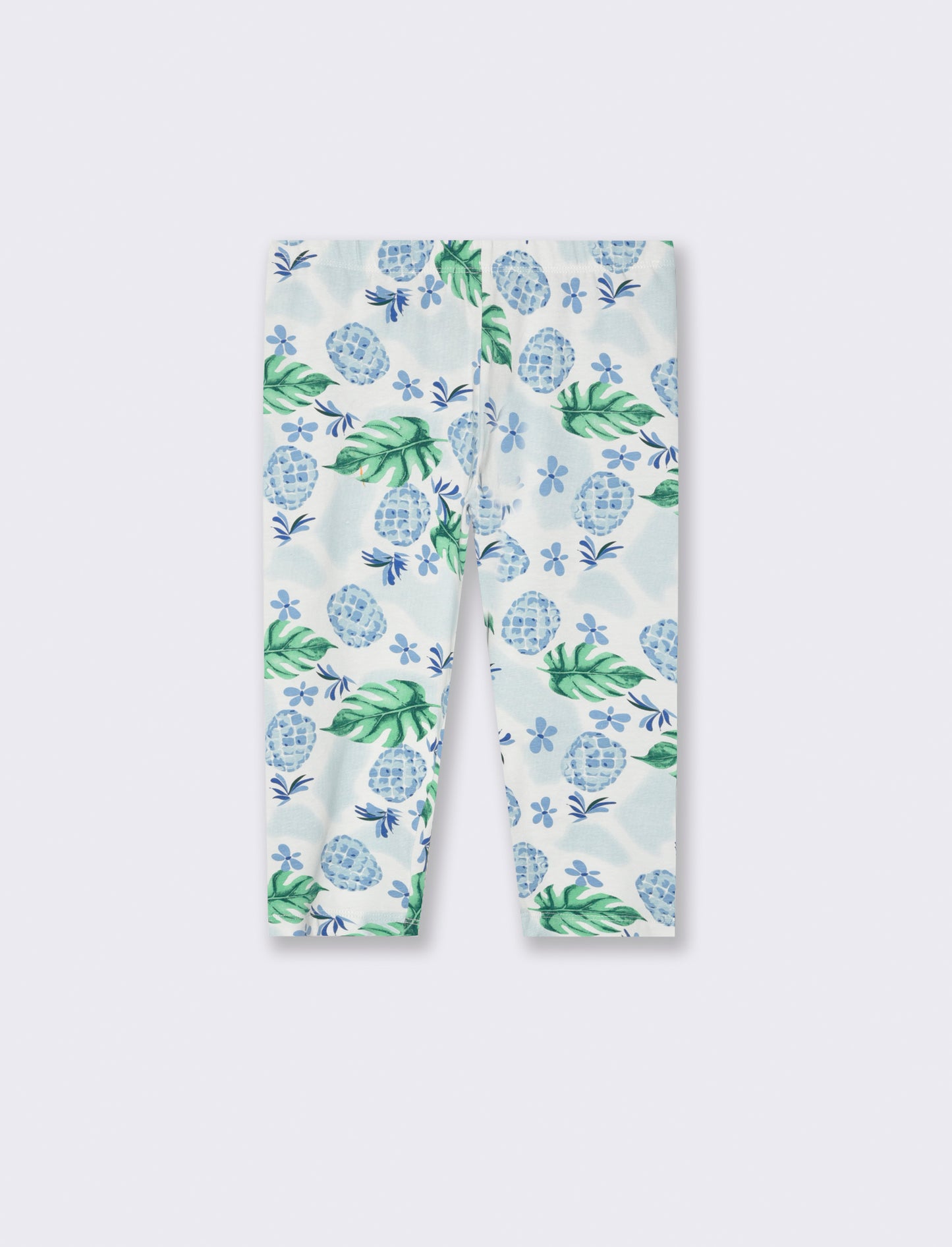 Leggings in cotone vestibilità 3/4 da bambina - Celeste