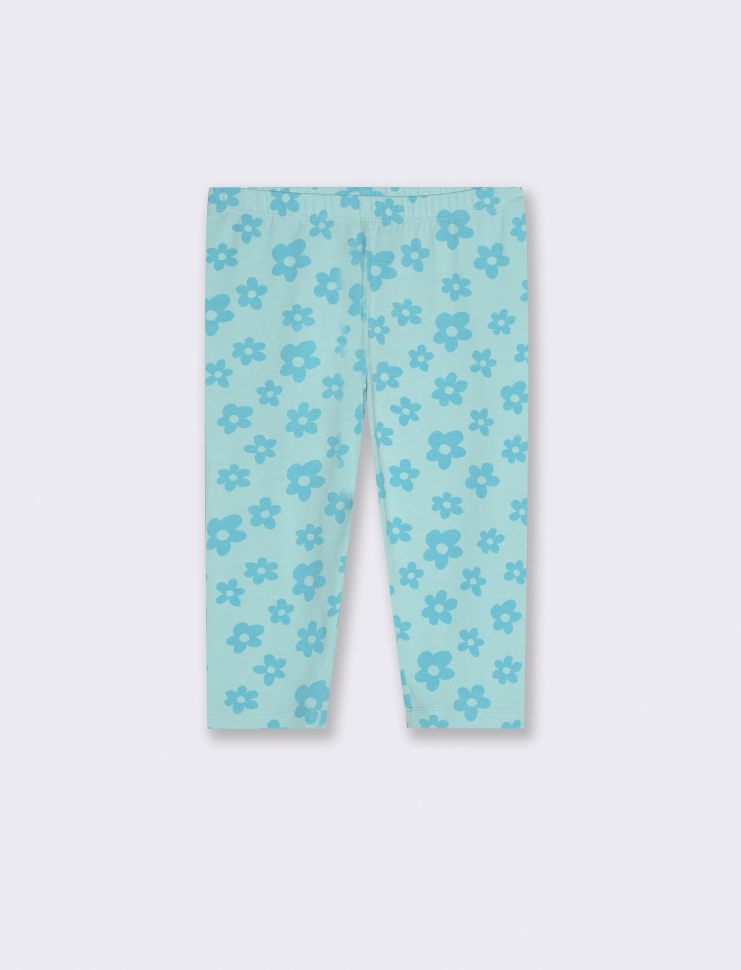 Leggings in cotone vestibilità 3/4 da bambina - Verde acqua