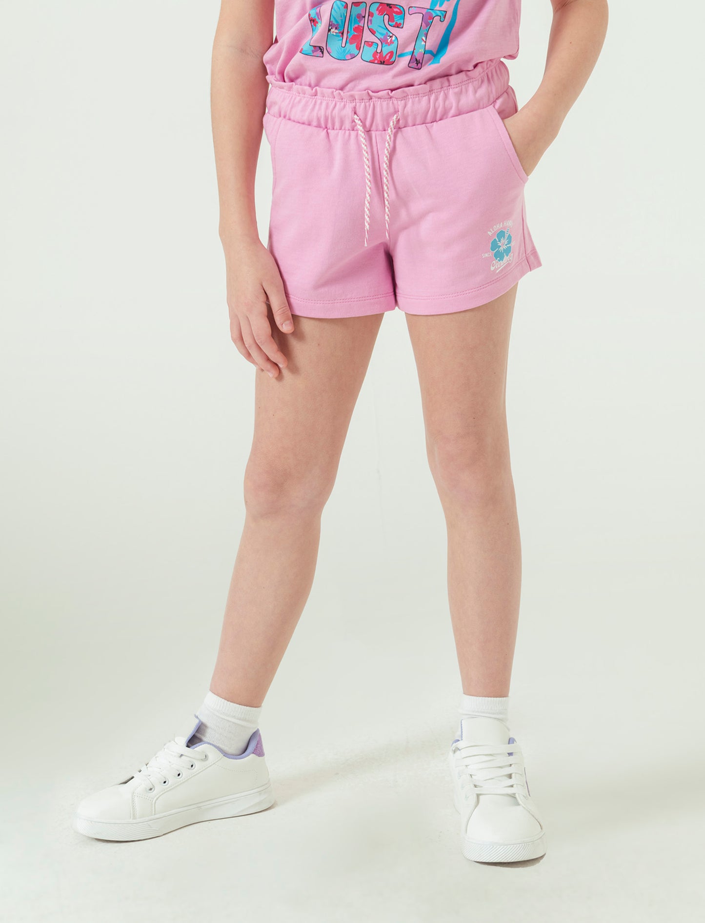 Short in felpa 2 pack da bambina - Fuxia