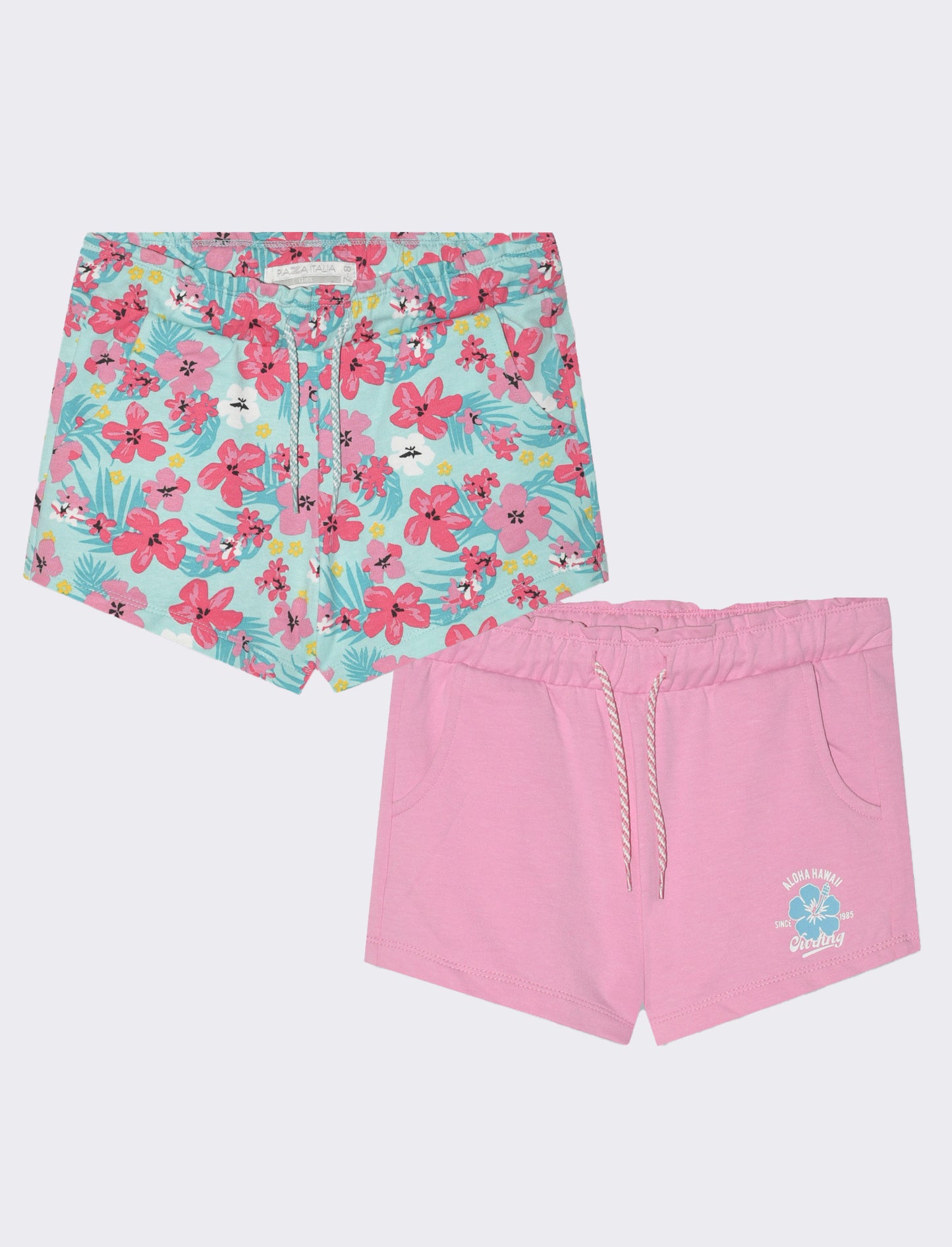 Short in felpa 2 pack da bambina - Fuxia