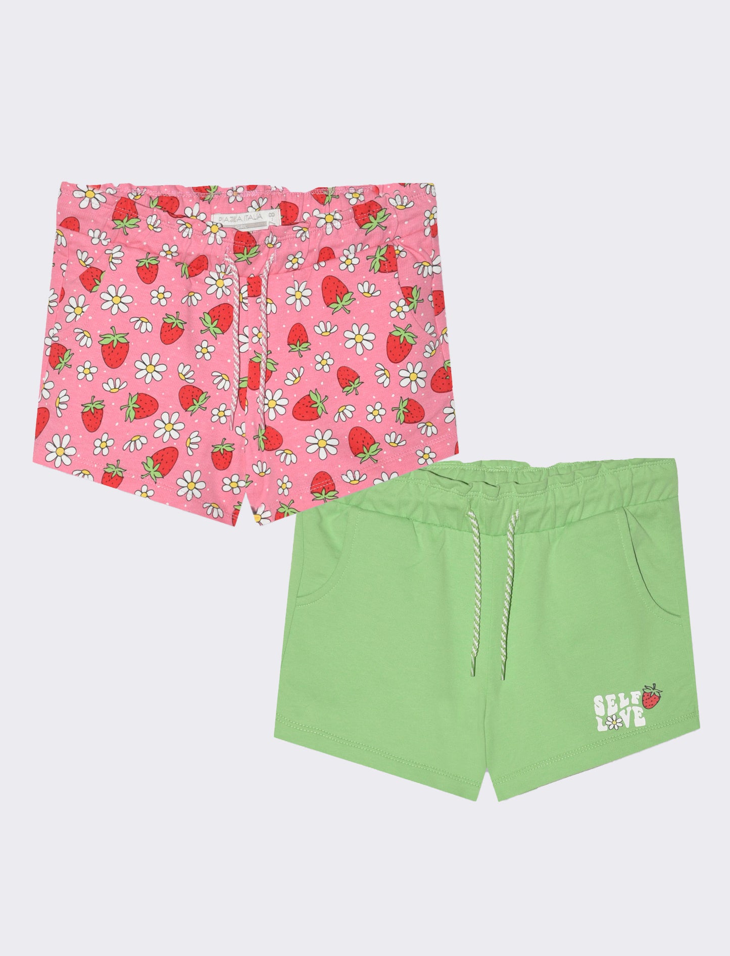 Short in felpa 2 pack da bambina - Verde mela