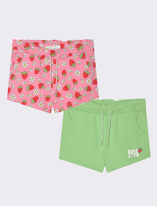Short in felpa 2 pack da bambina - Verde mela