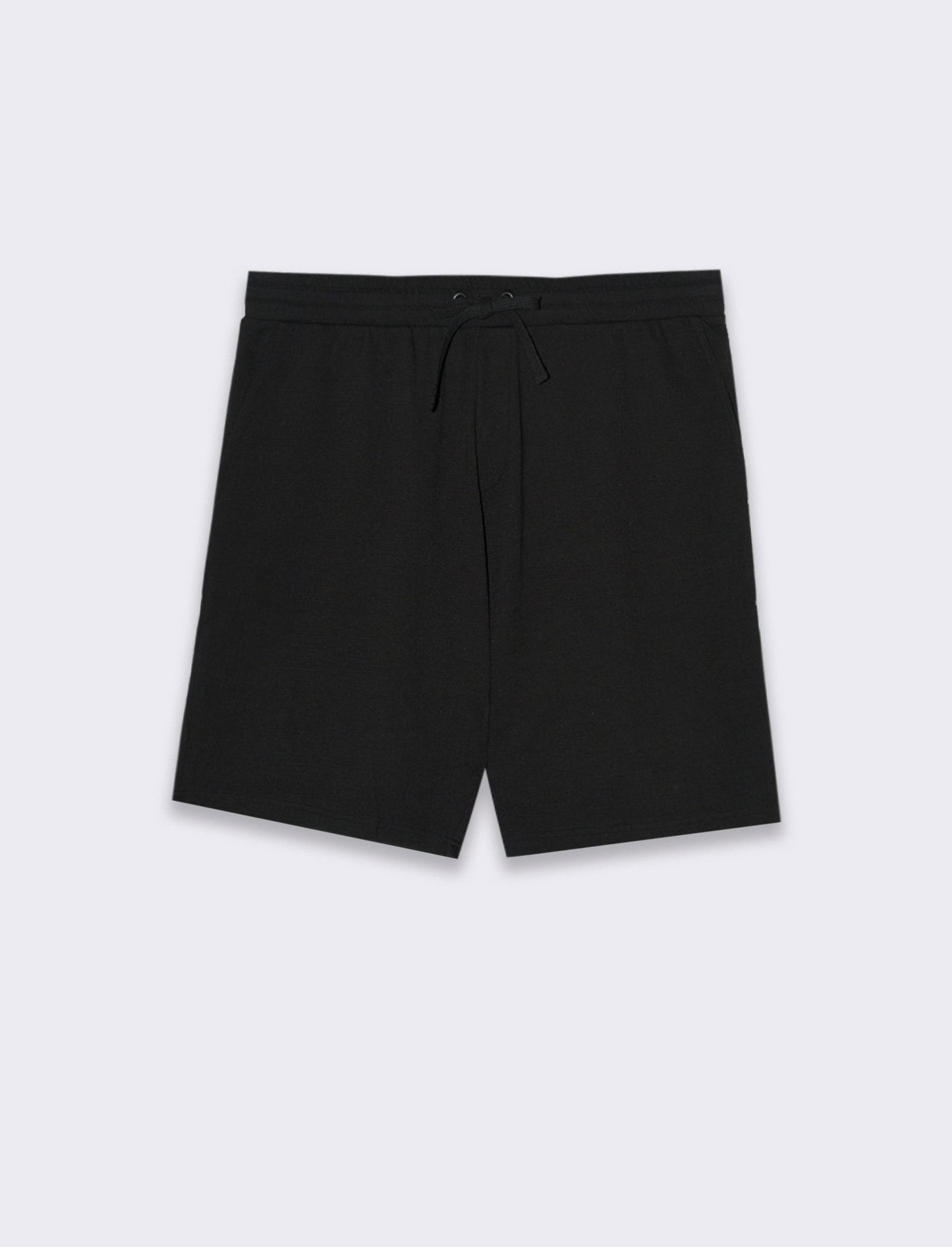 Bermuda struttura jacquard effetto iuta da uomo - Nero