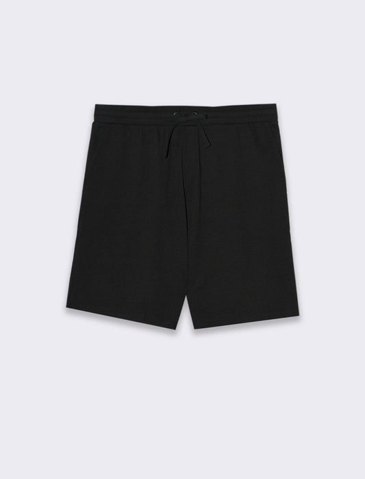 Man's jute effect jacquard bermuda shorts - Black