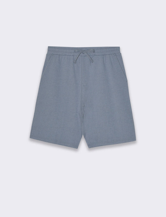 Man's jute effect jacquard bermuda shorts - Sky blue
