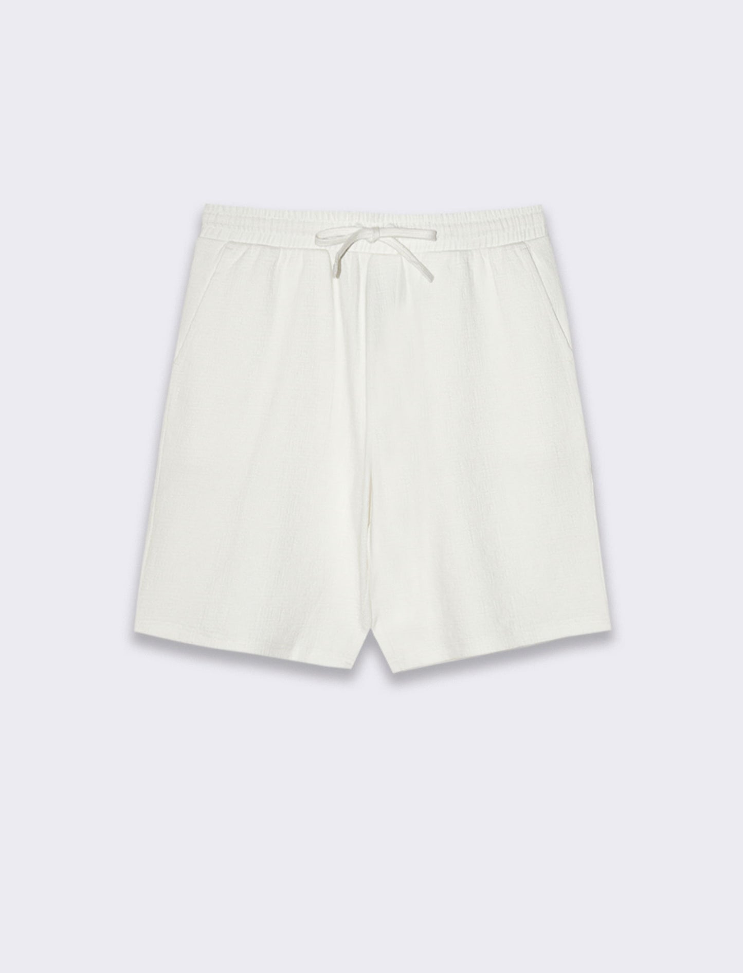 Bermuda struttura jacquard effetto iuta da uomo - Bianco