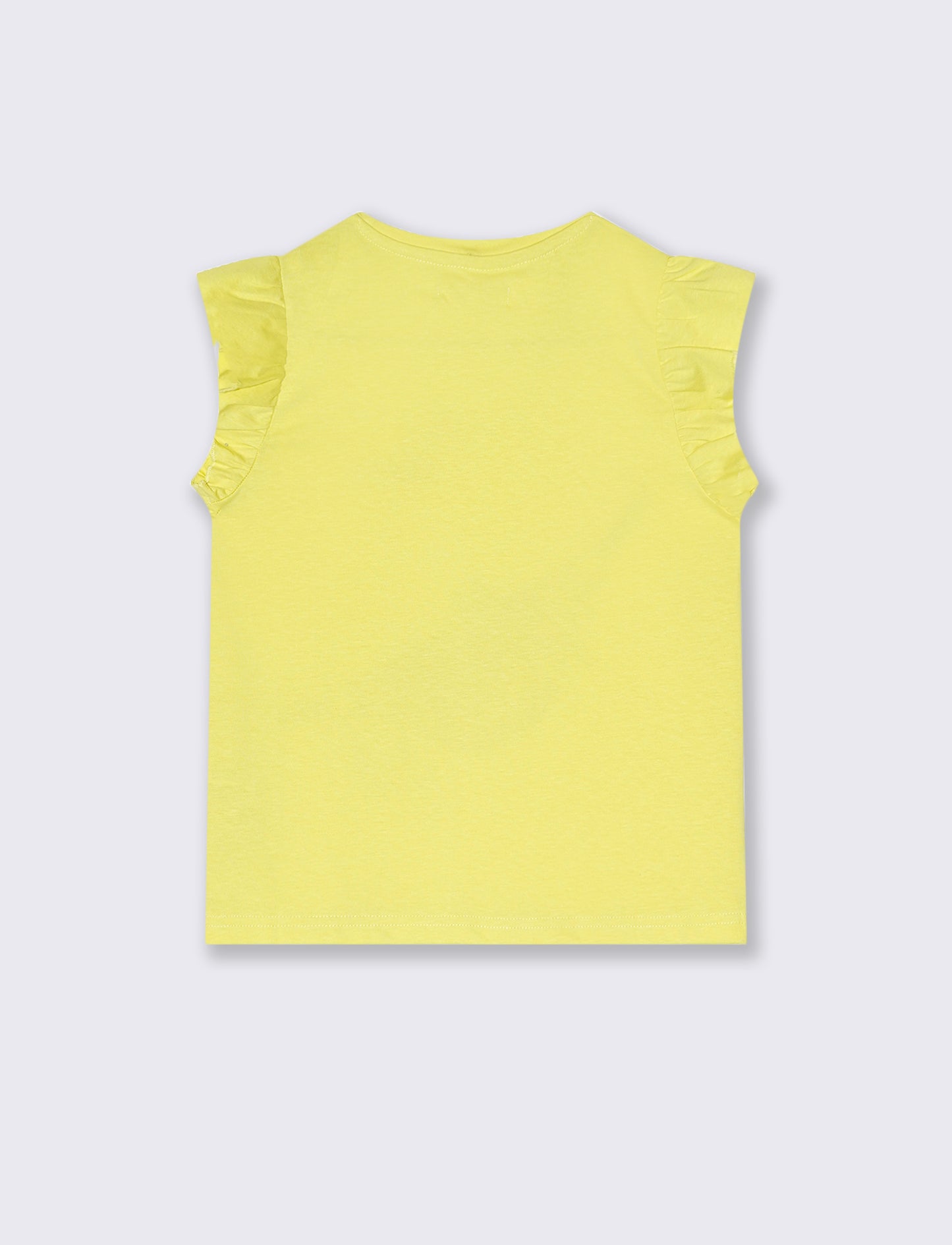 T-shirt estiva da bambina con stampa colorata - Giallo