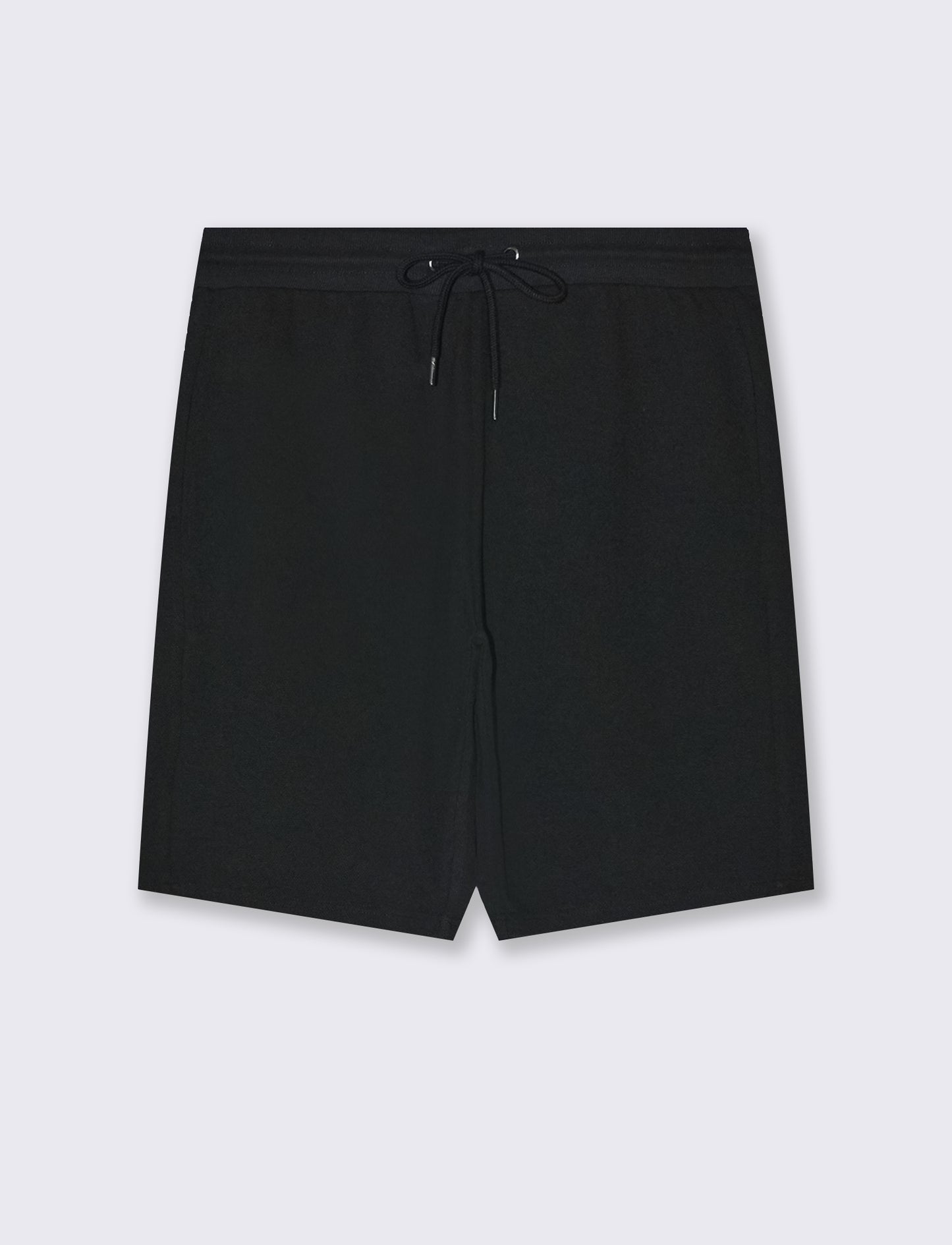 Bermuda in piquet con vita jogger da uomo - Nero