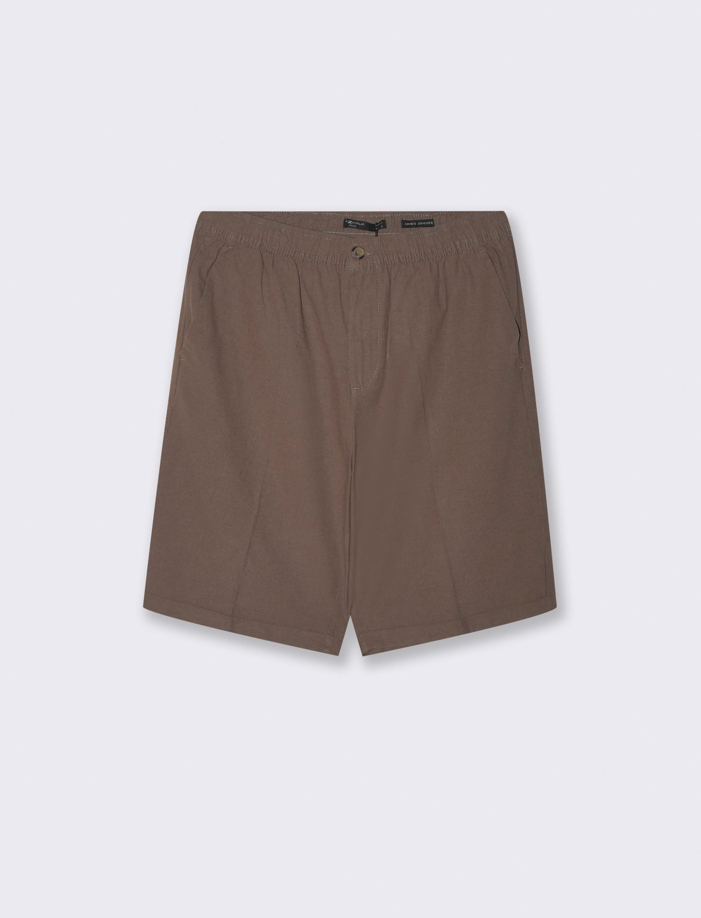 Bermuda vita jogger misto lino da uomo - Grigio fango