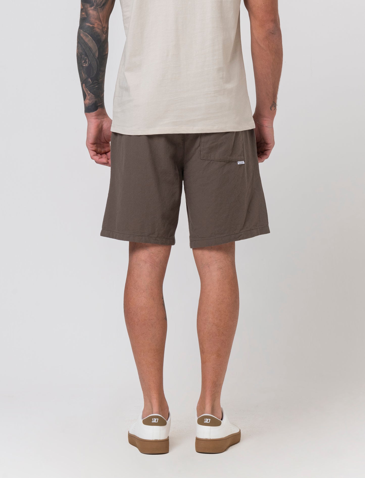 Bermuda jogger tessuto strutturato da uomo - Verde kaki
