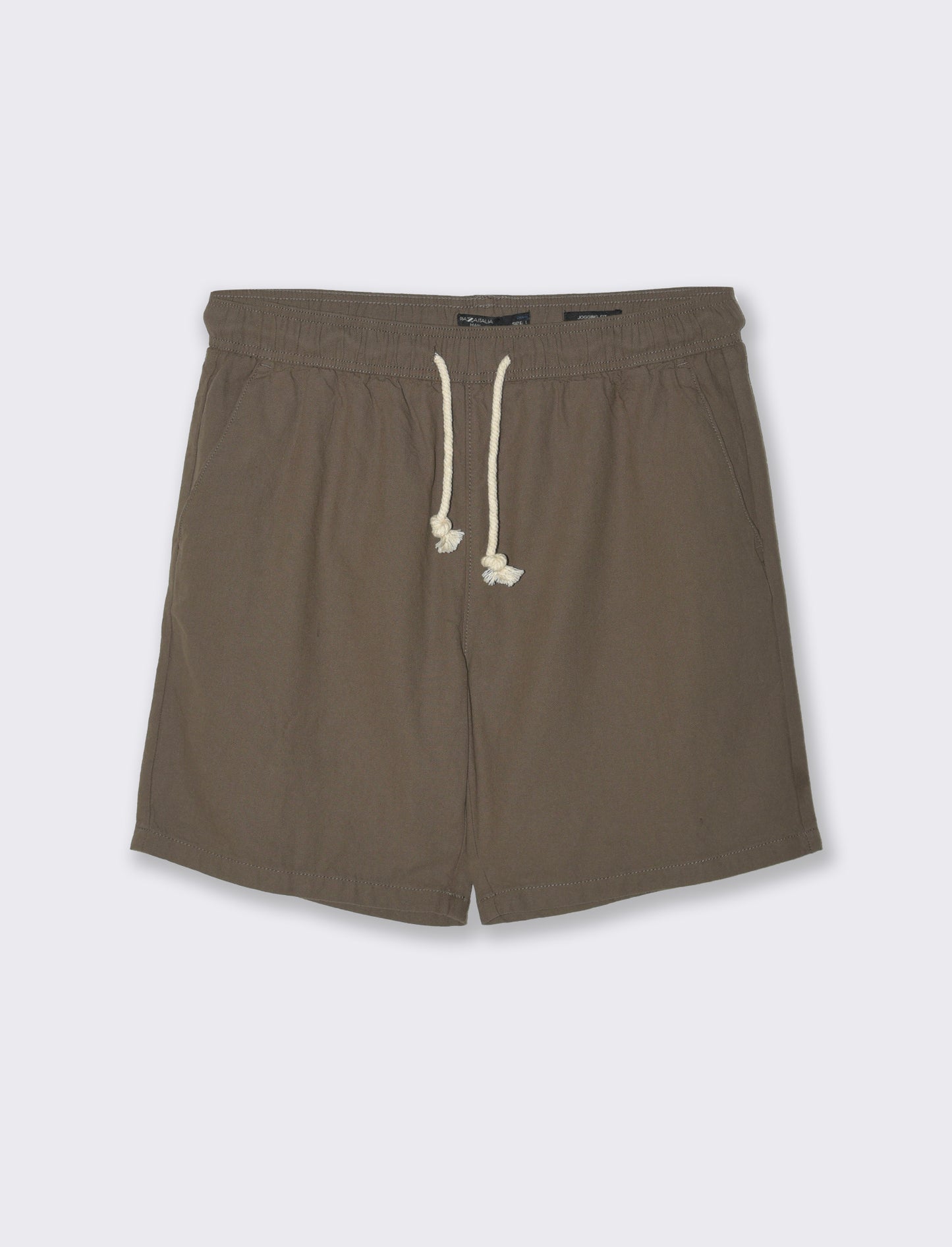 Bermuda jogger tessuto strutturato da uomo - Verde kaki