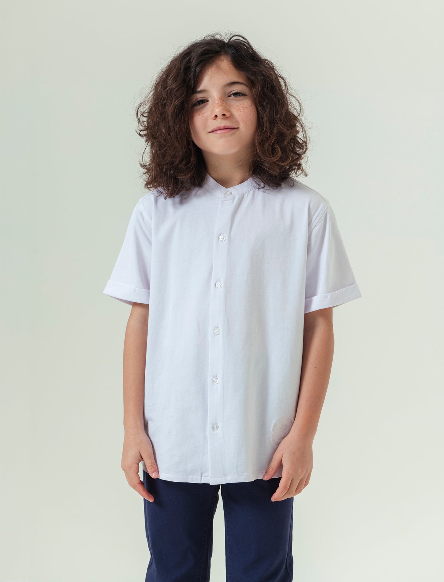 Camicia tinta unita da bambino - Bianco