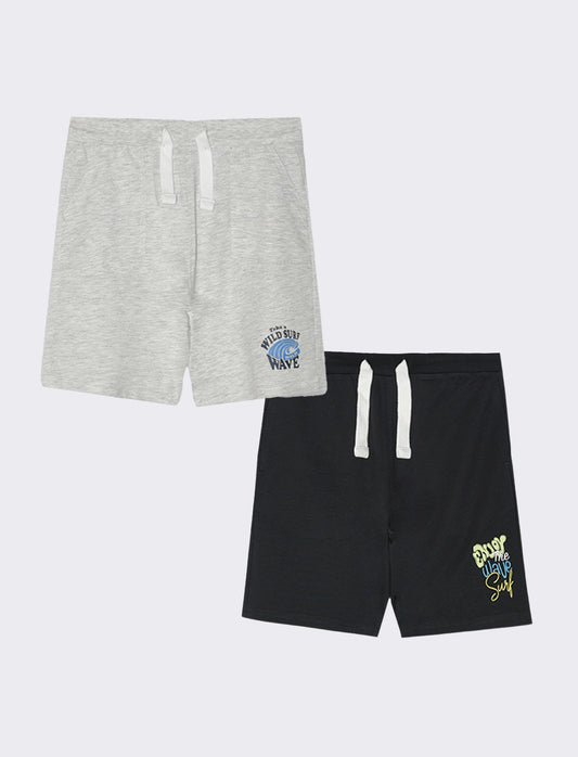 Bermuda 2 pack da bambino - Grigio mel.