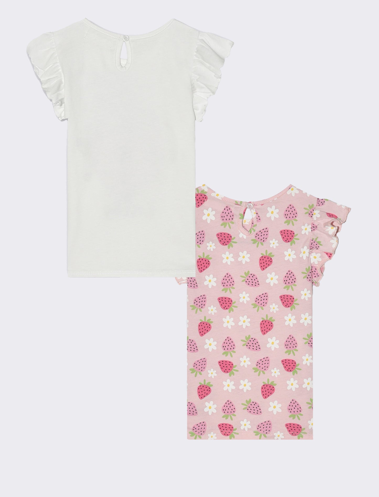 T-shirt bipack con rouches da neonata - Bianco