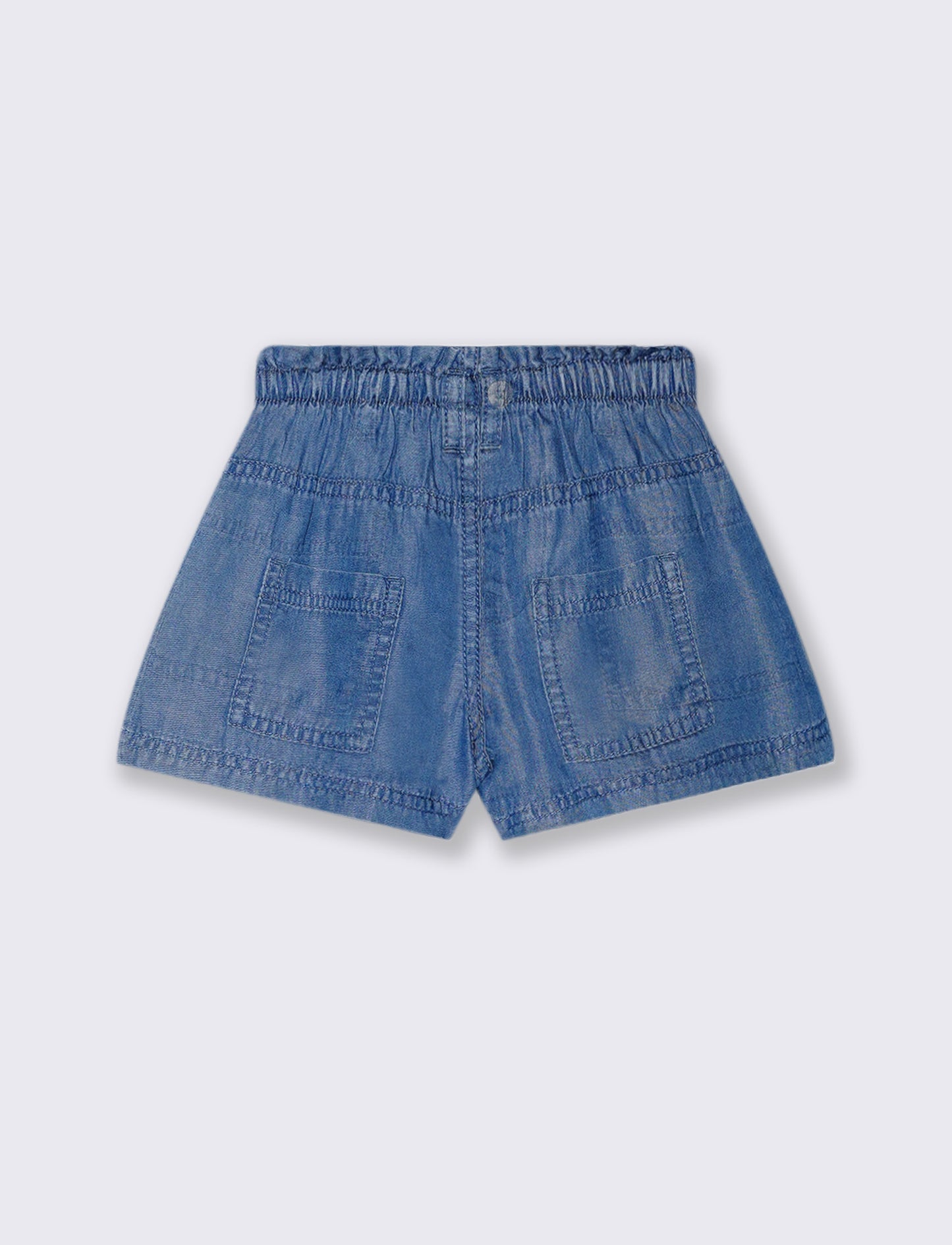 Shorts in tessuto chambray da neonata - Denim