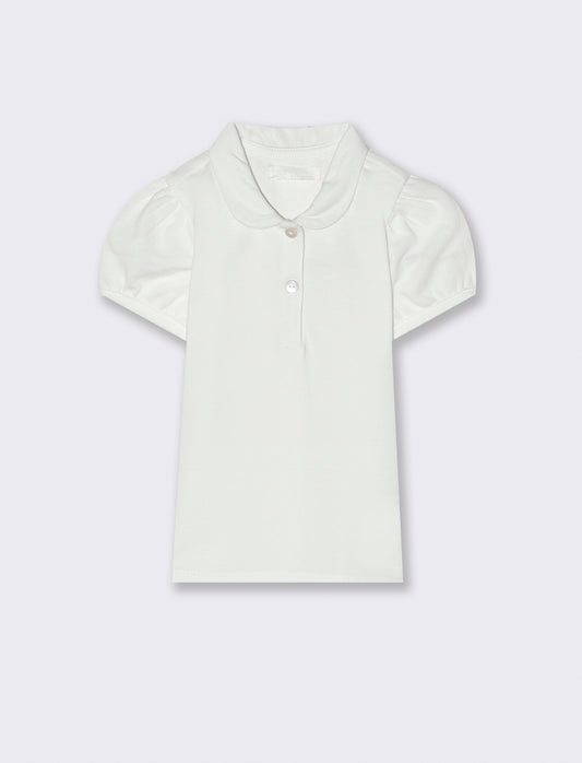 Polo con bottoncini da neonata - Bianco
