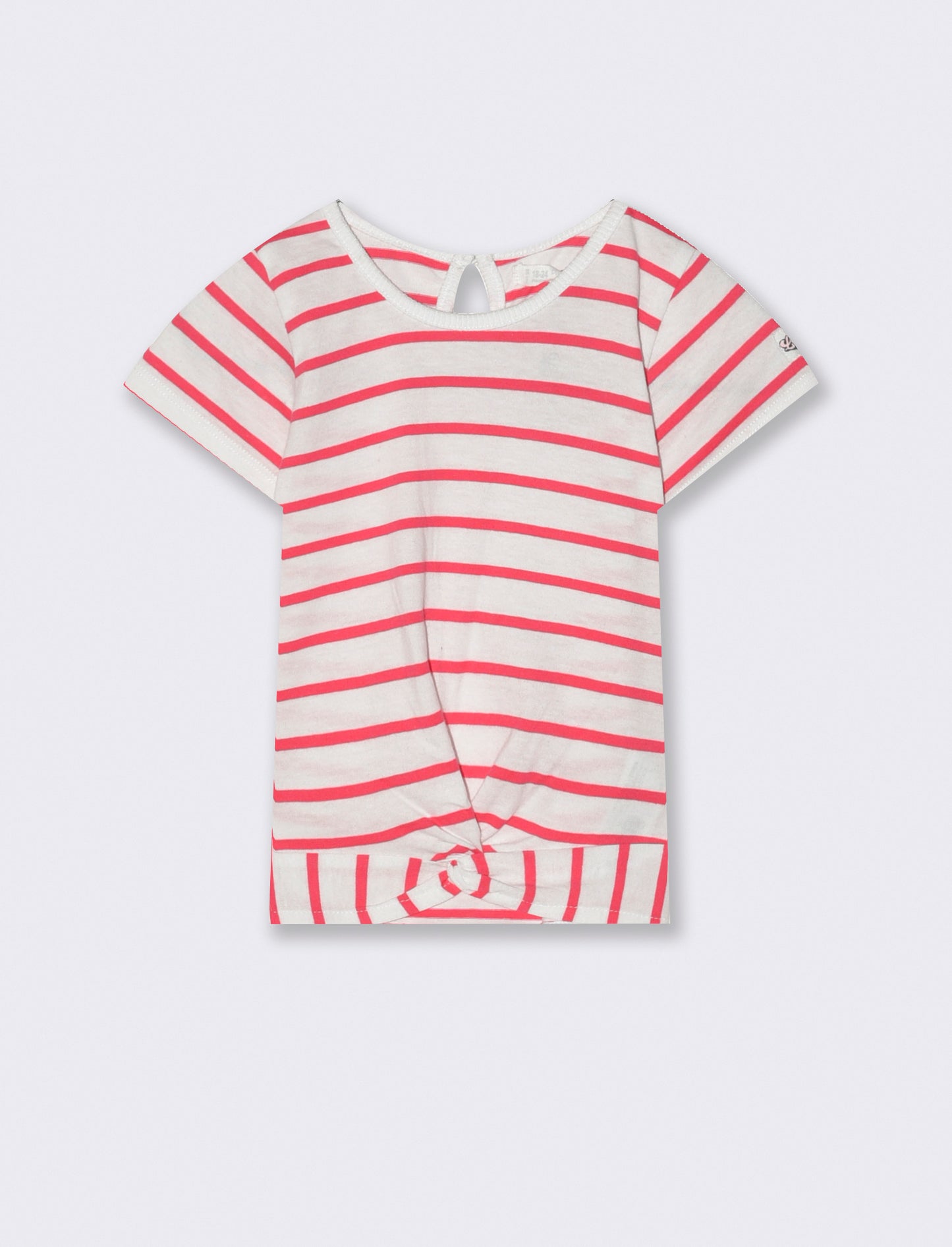 Maglia a righe da neonata - Fuxia