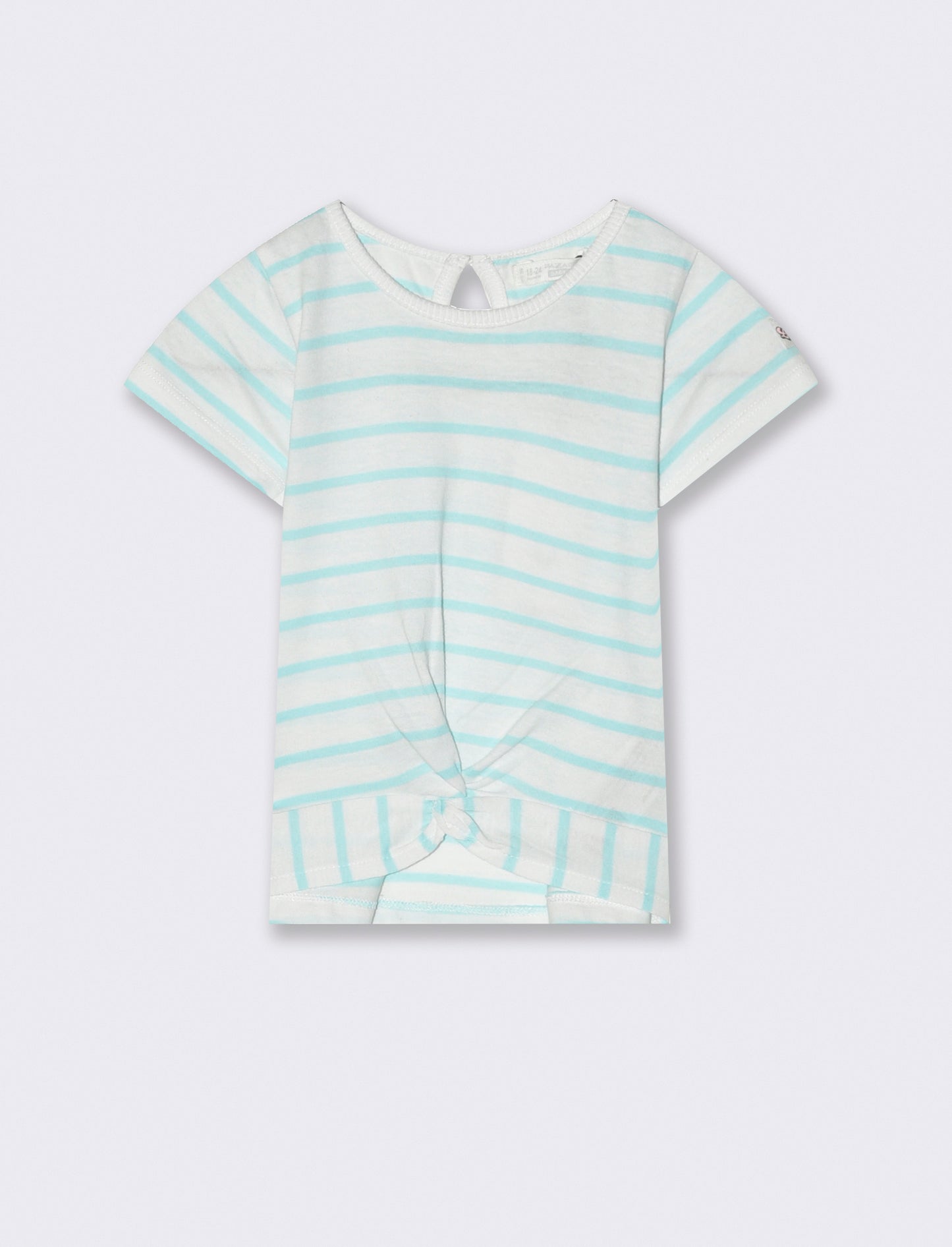 Maglia a righe da neonata - Verde acqua