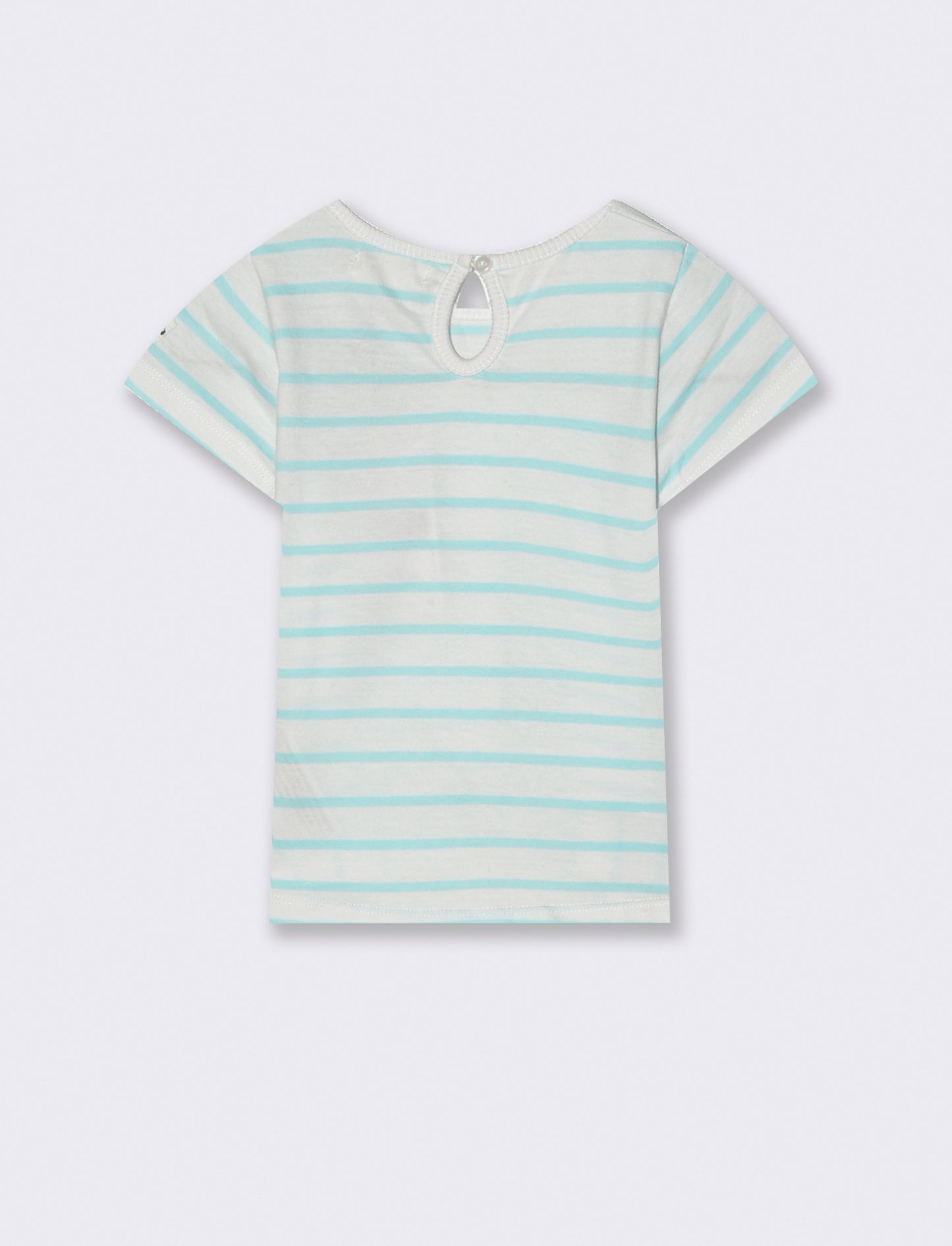 Maglia a righe da neonata - Verde acqua