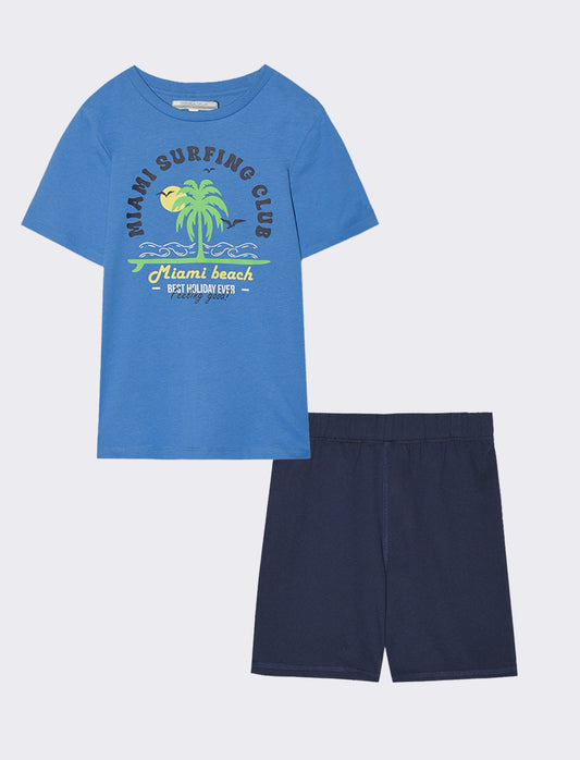Set due pezzi mezza manica bambino - Blu cobalto