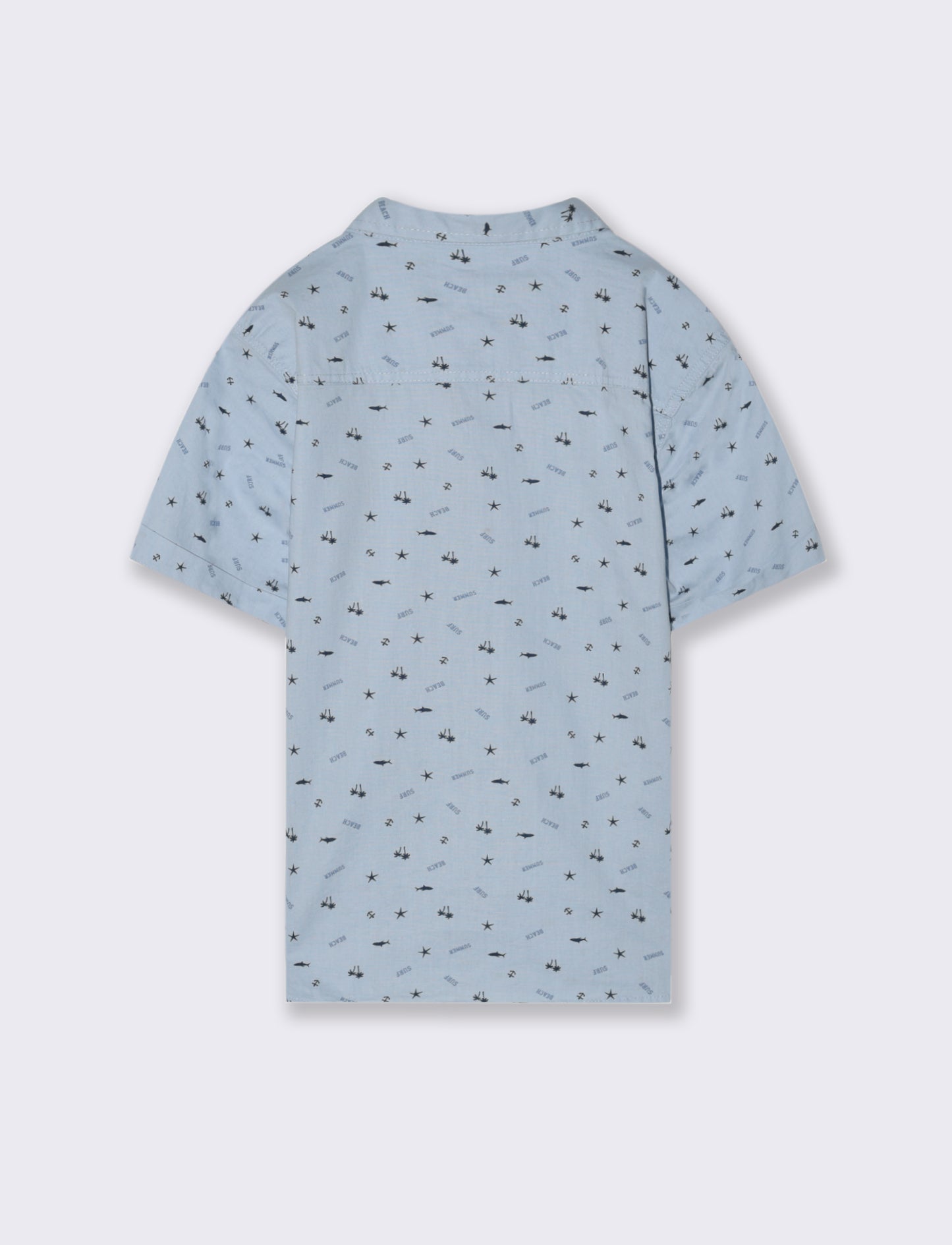 Camicia micro stampa da bambino - Celeste