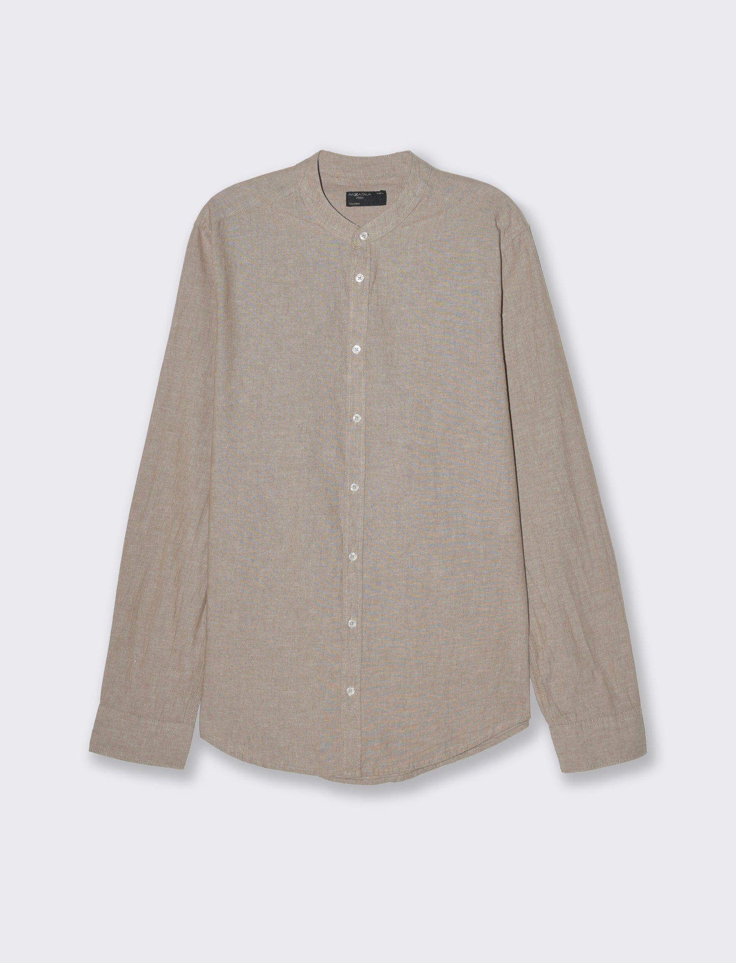 Camicia misto lino effetto melange da uomo - Grigio tortora